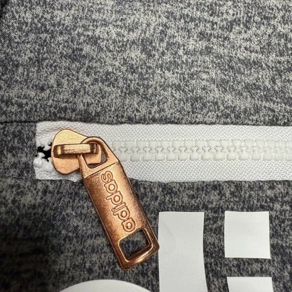 Adidas Mini Backpack Gray and Rose Gold zip small bag - Picture 3 of 6